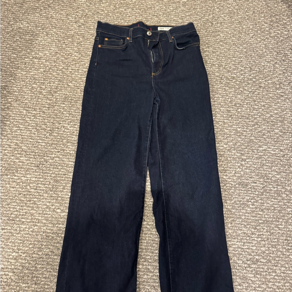 Zara - Dark Rinse Waist, Straight Leg Jeans - Size 8